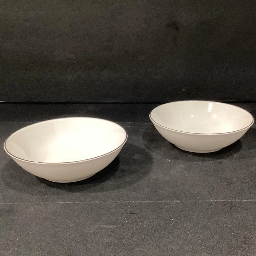 Royal Doulton Amulet Dessert Bowls, Set Of 2, White Floral Fine China Dinnerware